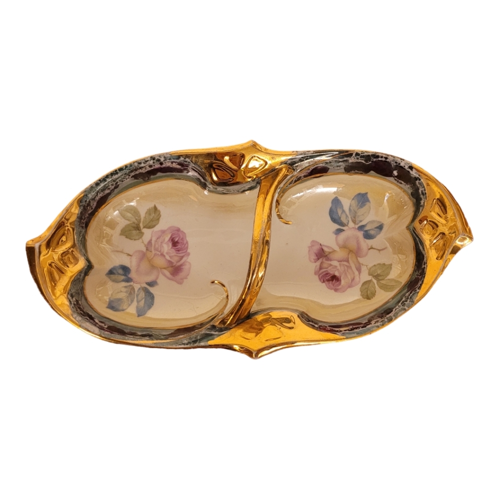 Vintage Eleanor Porcelain Floral Trinket Basket